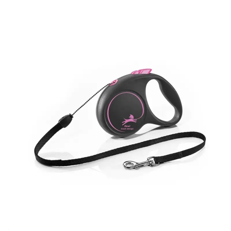 Výprodej flexi Black Design S lanko 5m/12kg růžová