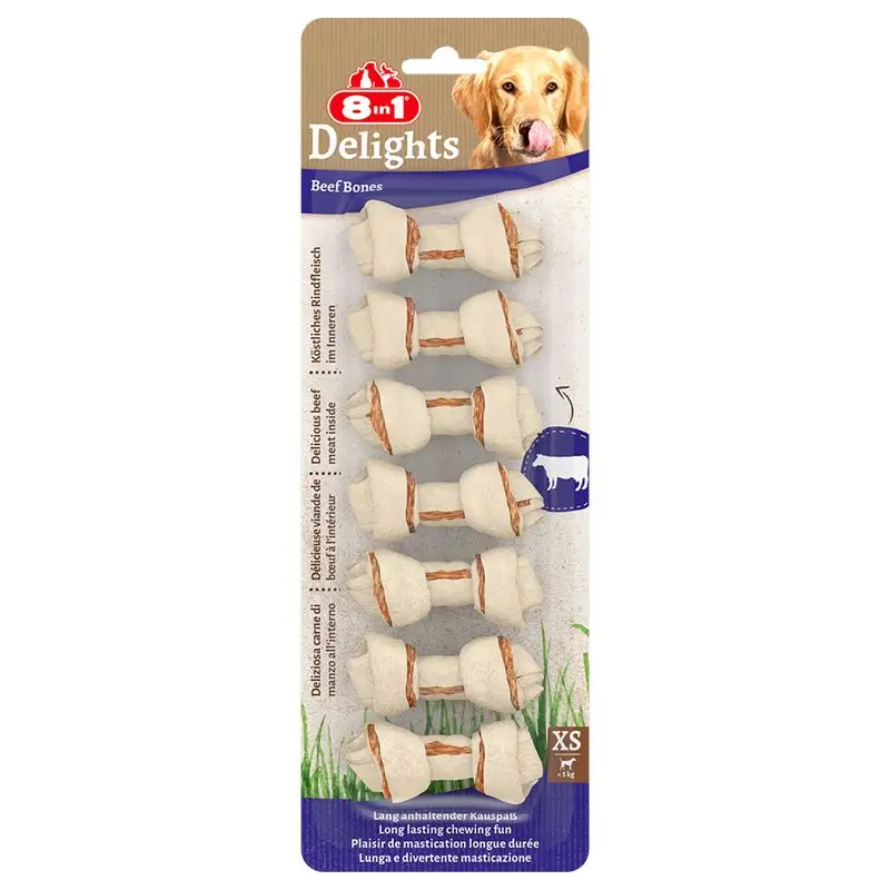 8in1 Delights žvýkací kosti, hovězí Dokud Zásoby Vydrží