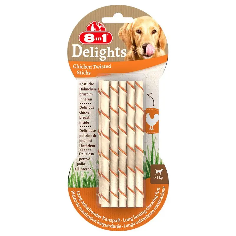8v1 Delights Twisted Sticks pro malé psy s kuřecím Ihned K Objednání