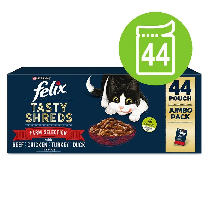 Felix Tasty Shreds kapsičky 44 x 80 g Nová Kolekce