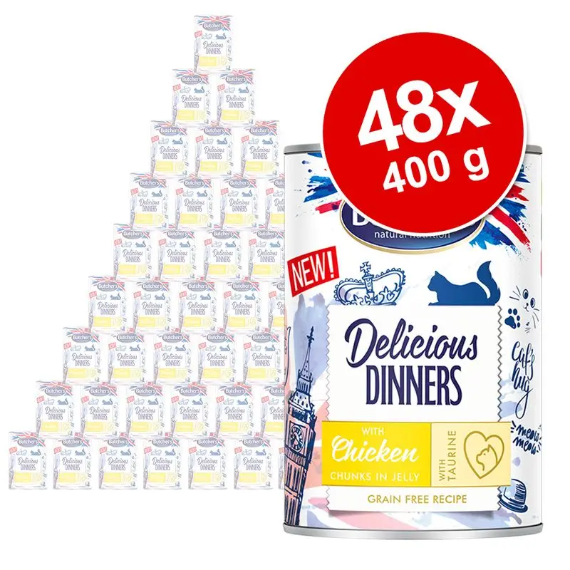 Butcher's Delicious Dinners pro kočky 48 × 400 g - výhodné balení Výhodná Nabídka