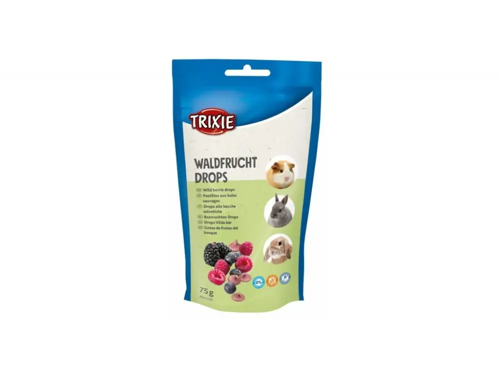 Vrácení Zdarma WILD BERRY drops, pamlsek pro hlodavce s lesními plody, 75 g