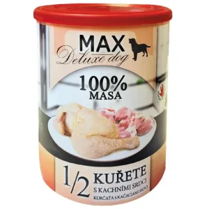 Konzerva Max Deluxe 1/2 kuřete s kachními srdci 800 g Aktuální