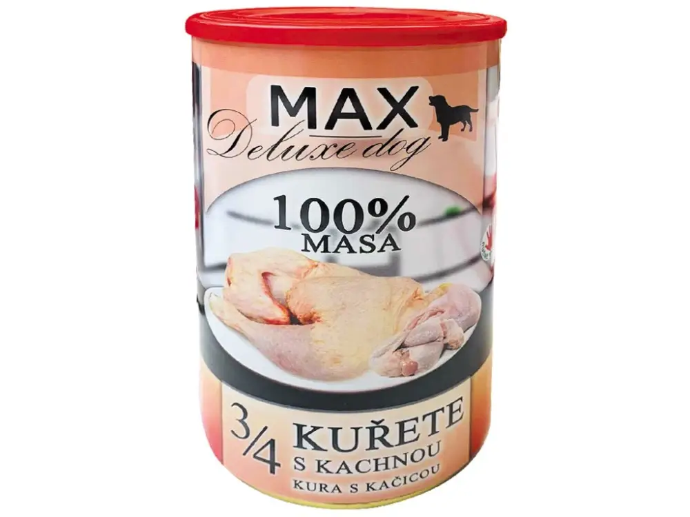 Konzerva Max Deluxe 3/4 kuřete s kachnou 1 200 g Cenová Bomba