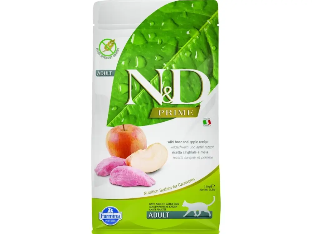N&D PRIME CAT Adult Boar & Apple 1,5kg Akční Nabídka