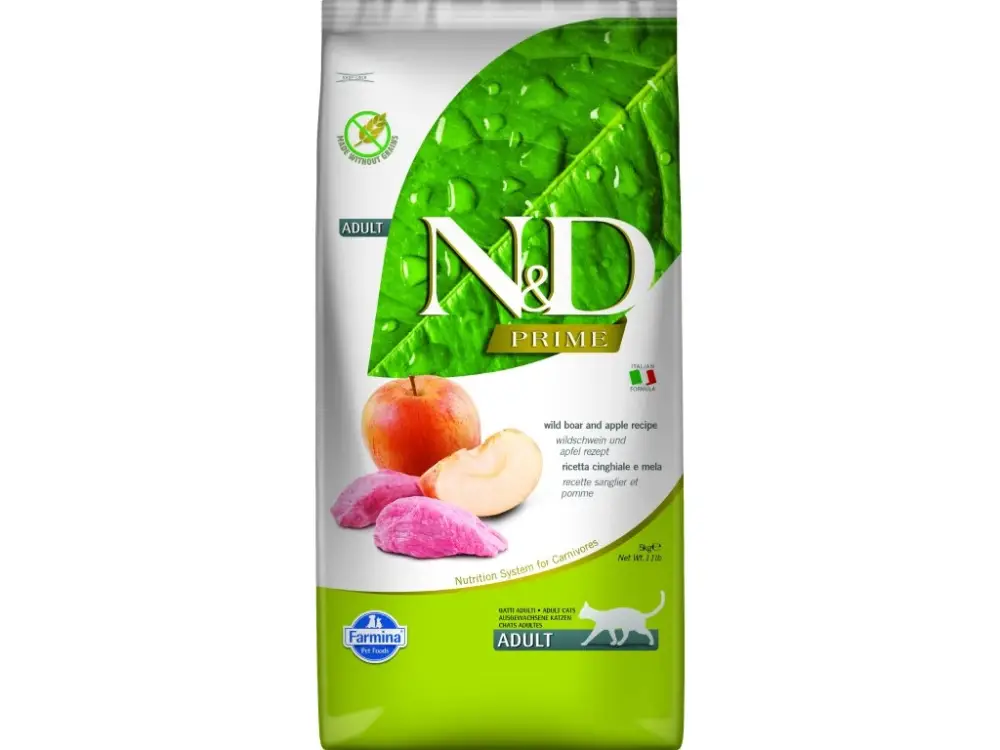 Dokud Zásoby Vydrží N&D PRIME CAT Adult Boar & Apple 5kg