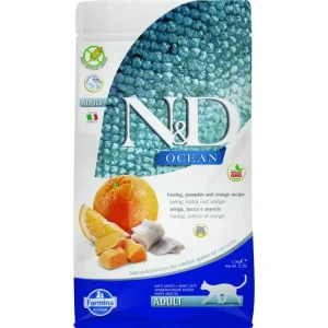 Víkendová Akce N&D OCEAN CAT Adult Herring, Pumpkin & Orange 1,5kg