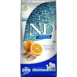Sezónní Sleva N&D OCEAN DOG Adult M/L Herring & Orange 12kg+ Dáreček k objednávce