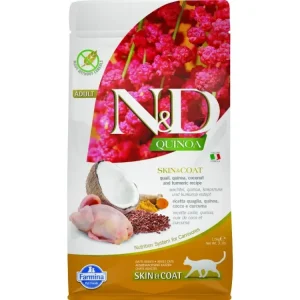 Ověřený N&D Quinoa CAT Skin & Coat Quail & Coconut 1,5kg