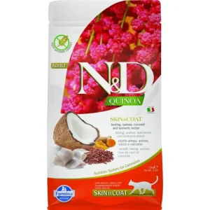 Zlevněný N&D Quinoa CAT Skin & Coat Herring & Coconut 1,5kg