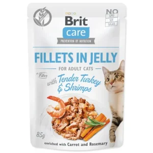Horká Nabídka Kapsička BRIT Care Cat Pouch Tender Turkey & Shrimps in Jelly 85g