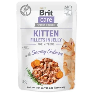 Speciální Cena Kapsička BRIT Care Cat Pouch KITTEN - Savory Salmon in Jelly 85g