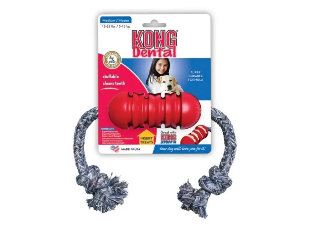 Kong Dental Small dentální hračka s lanem 8cm Nejlepší Cena