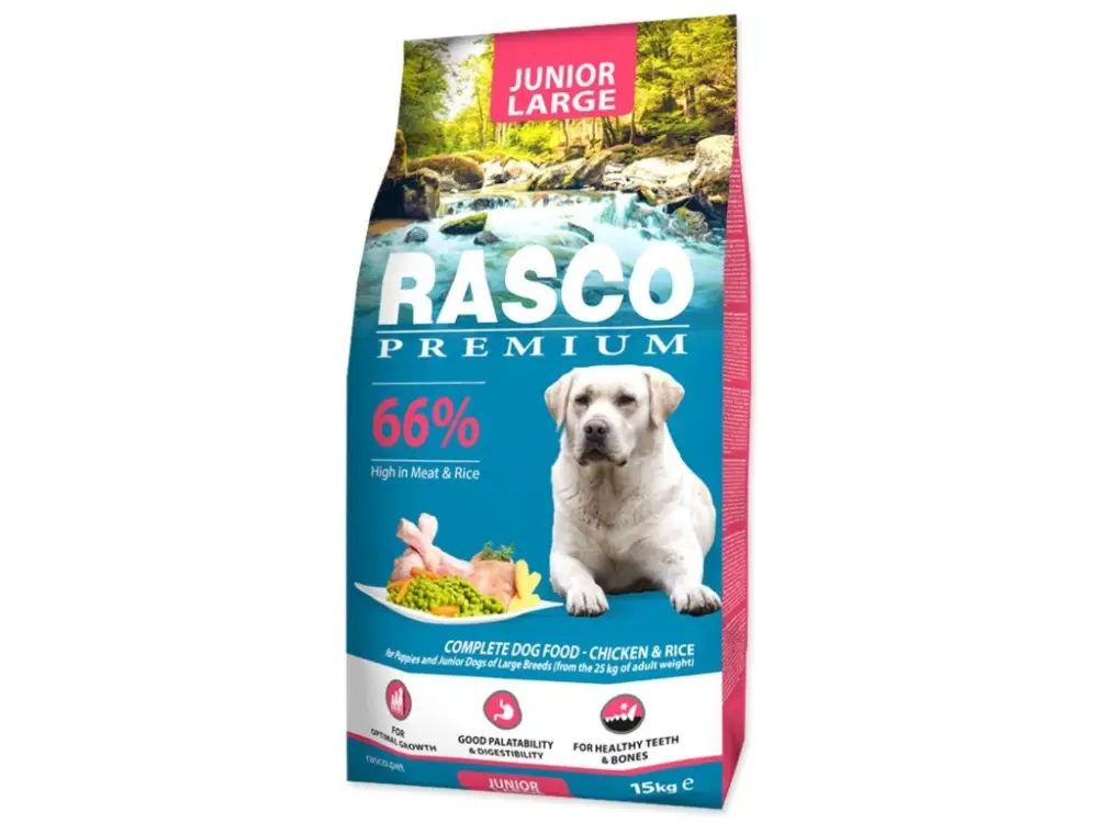 Krmivo Rasco Premium Junior Large kuře s rýží 15kg Koupit Online