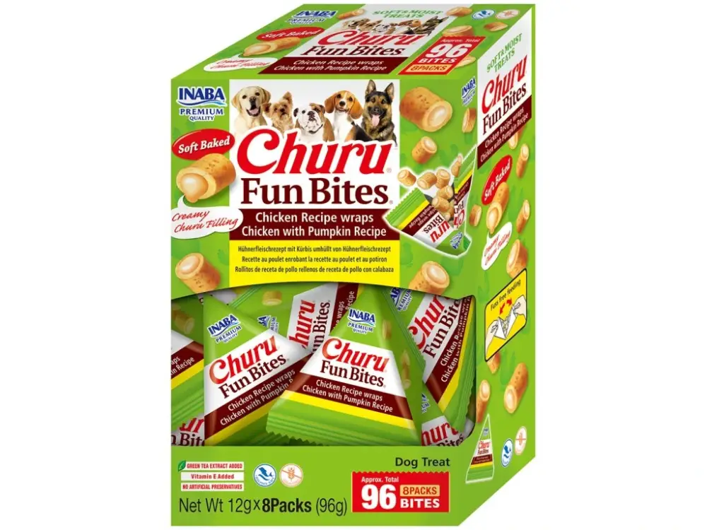 Top Prodej Churu Dog BOX Fun Bites Chicken wraps Chicken & Pumpkin 8x12g