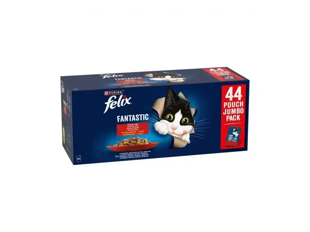 Felix Fantastic hovězí, kuřecí, kachní a jehněčí v želé 44x85g Dokud Zásoby Vydrží