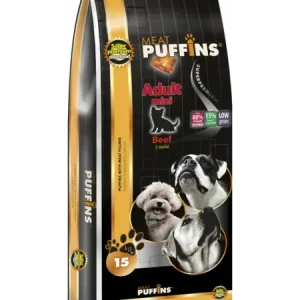 Puffins Dog Adult Mini Beef 15kg Oblíbený