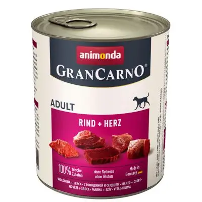 Autentický GRANCARNO Adult - hovězí, srdce 800g