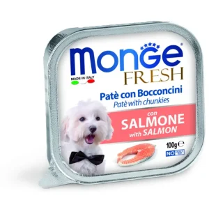 MONGE FRESH - paštika a kousky s lososem 100 g pro psy Nejlepší Cena