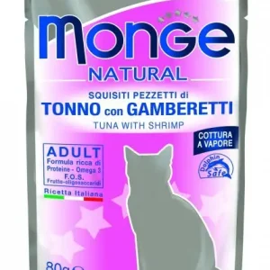 Monge Natural tuňák+krevety 80 g Speciální Cena