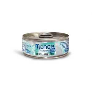 Super Cena MONGE NATURAL mořské plody s kuřecím masem pro kočky 80 g