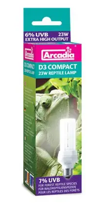 Super Cena Arcadia D3 Compact Reptile Lamp 23W, 7.0 UVB