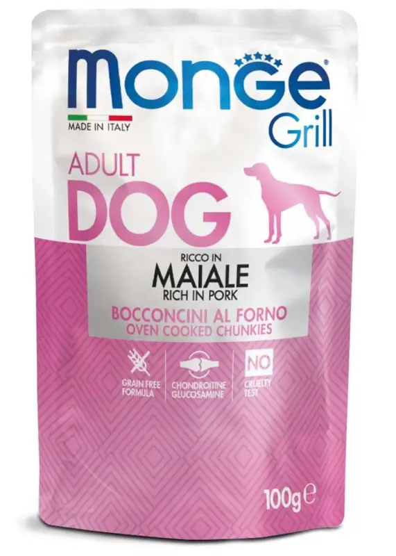 Monge Dog Grill vepřové 100 g Sleva