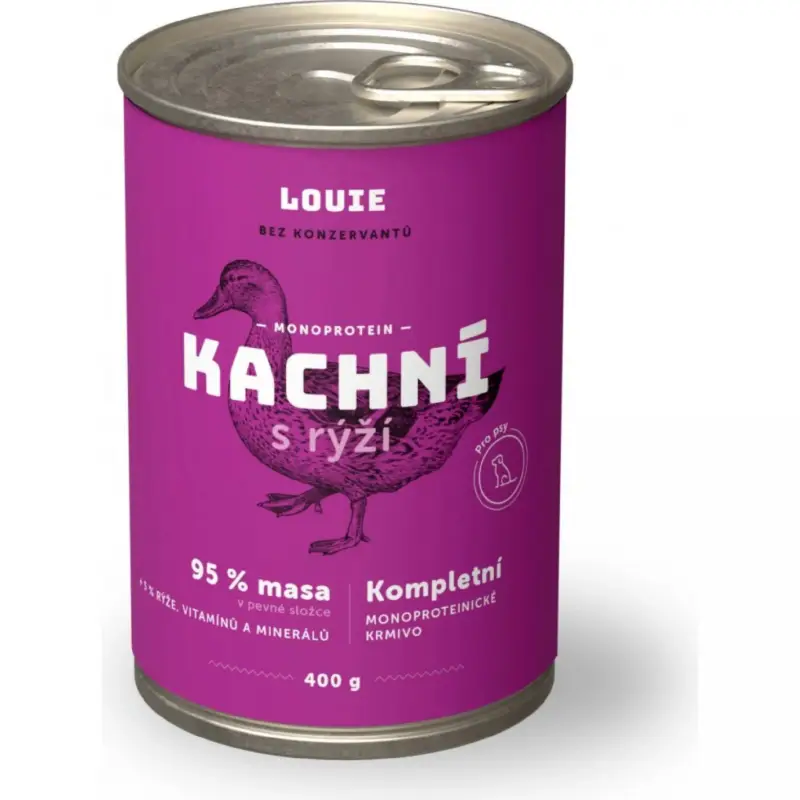 Louie konz. pro psy kachní s rýží 400 g Přímo Od Výrobce
