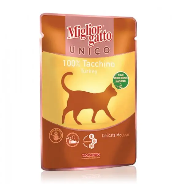 Sezónní Sleva Miglior Gatto Unico kapsička krůtí 85g - kočka
