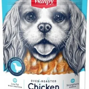 Wanpy Dog Chicken Jerky & Rawhide Twists 100 g Rychlé Dodání