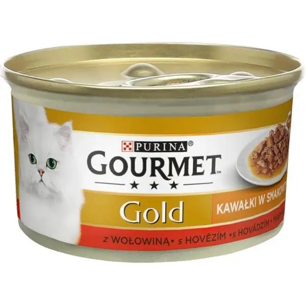 Gourmet Gold cat konz.-Sauce Delight Minifiletky hovězí 85 g Zlevněný