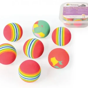 Nová Kolekce BOX Míček duhový mechová guma 4cm, 7ks