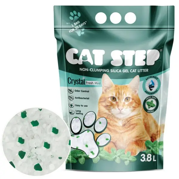Cat Step Crystal Fresh Mint 1,67kg, 3,8l Oblíbený