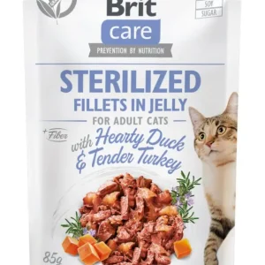 Brit Care Cat Fillets in Jelly Steril Duck&Turkey 85g Autentický