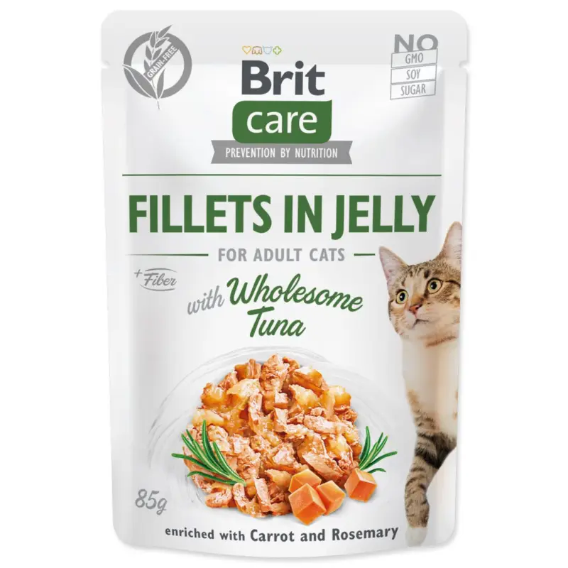 Speciální Cena Brit Care Cat Fillets in Jelly with Wholesome Tuna 85g
