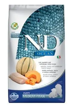 Ověřený N&D OCEAN DOG Puppy M/L Codfish & Pumpkin& Melon 2,5kg