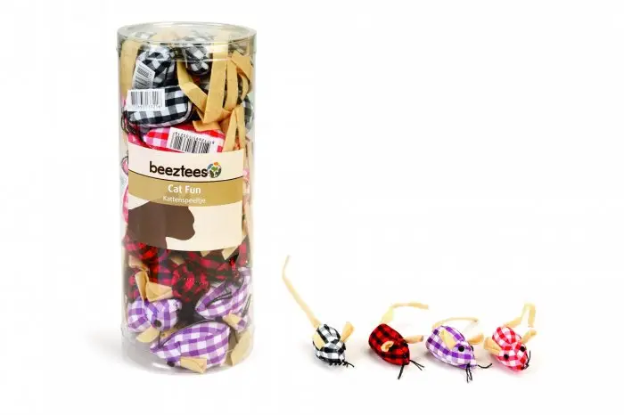 Beeztees Hračka pro kočky látková myš 4cm Rychlé Dodání
