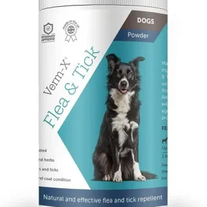Akce Verm-X Přírodní prášek proti blechám a klíšťatům pro psy 70g