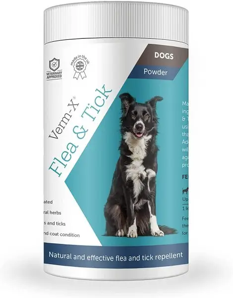 Akce Verm-X Přírodní prášek proti blechám a klíšťatům pro psy 70g