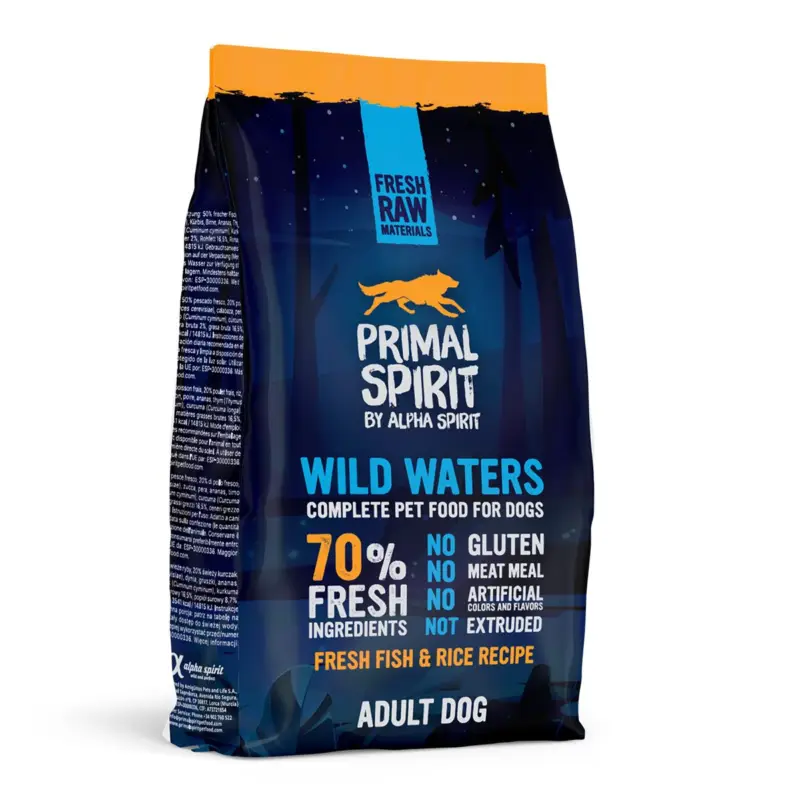 Primal Spirit Dog 70% Wild Waters 1 kg Zlevněný