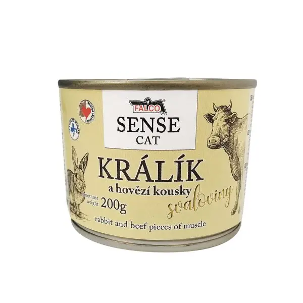 FALCO SENSE CAT králík a hovězí 200g Omezená Nabídka