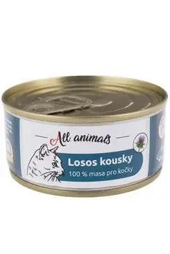 Výhodná Nabídka ALL ANIMALS konz. pro kočky losos kousky 90g