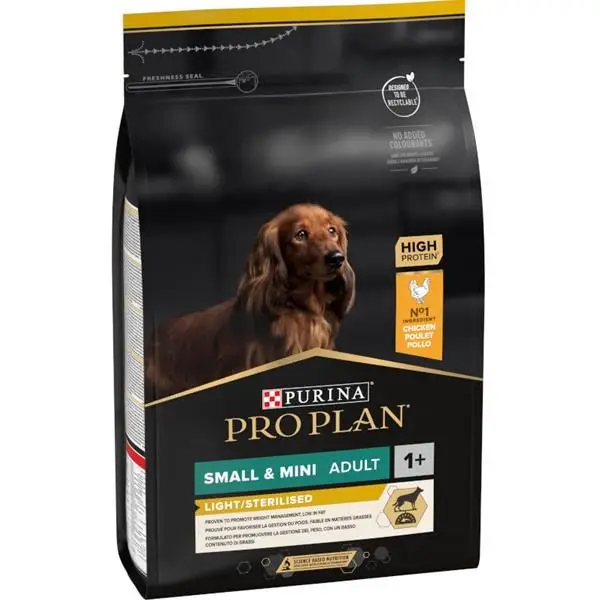 PRO PLAN Dog Adult Small&Mini ALL SIZE Light/Sterilised 3 kg Sezónní Sleva
