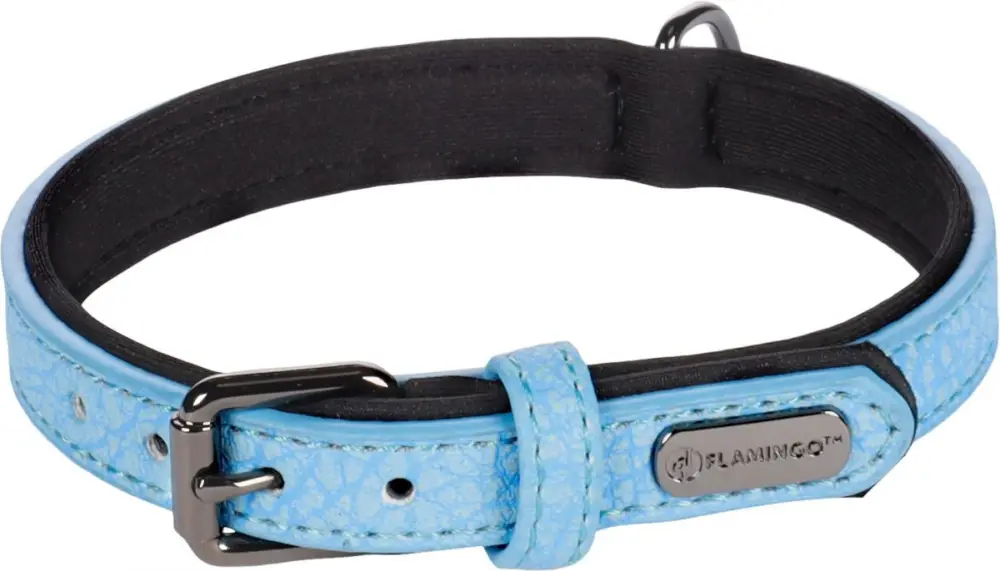 Autentický Flamingo Leza Obojek s neoprenovým polstrováním Modrá S