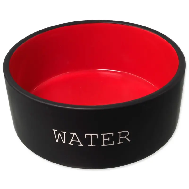 Miska DOG FANTASY keramická černo-červená WATER 13 x 5,5 cm 400ml Cenová Bomba