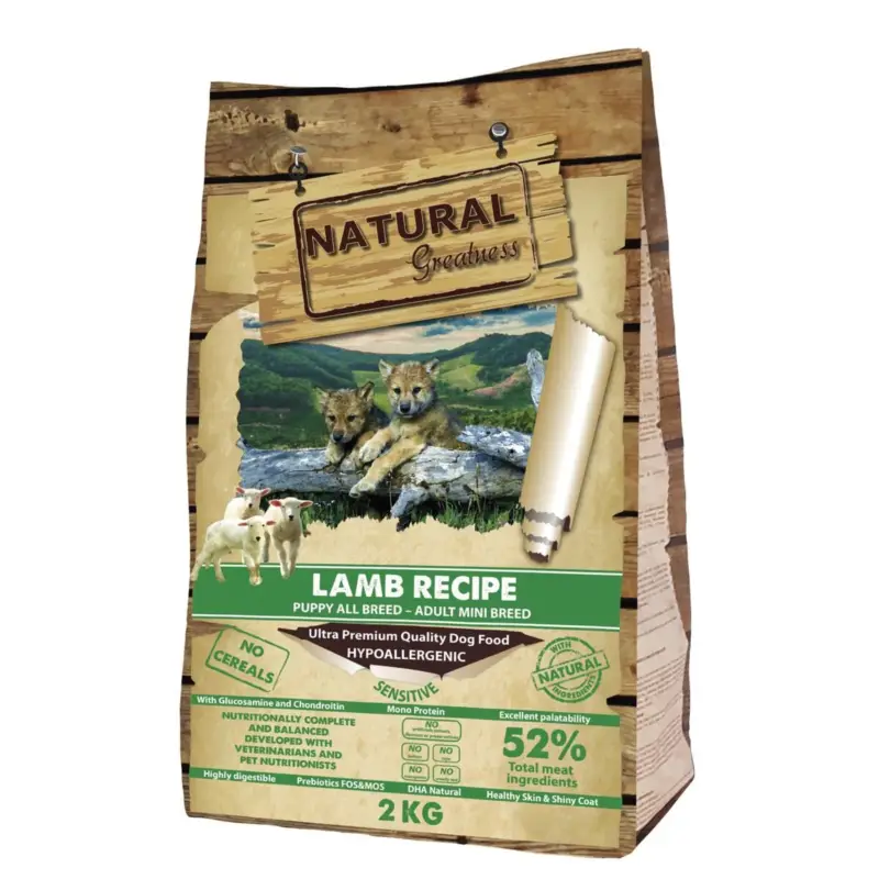 Natural Greatness Lamb Recipe Sensitive Starter Puppy & Adult Mini 2 kg Nejprodávanější