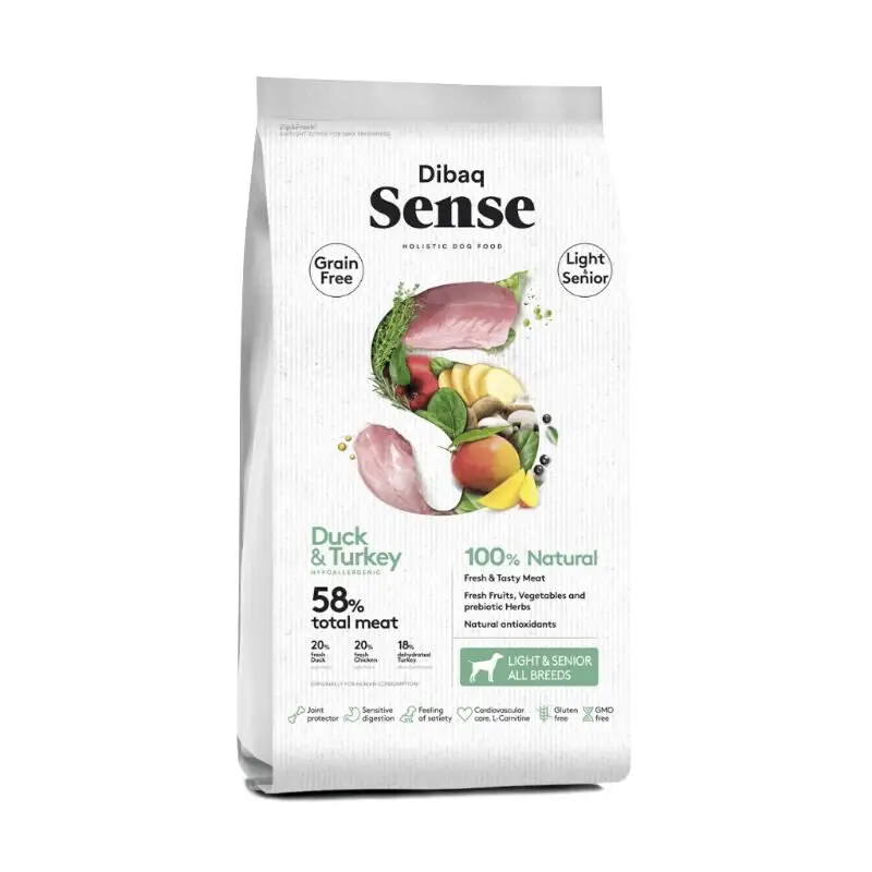 DIBAQ SENSE Grain Free Duck&Turkey Light&Senior 12 kg Poslední Šance