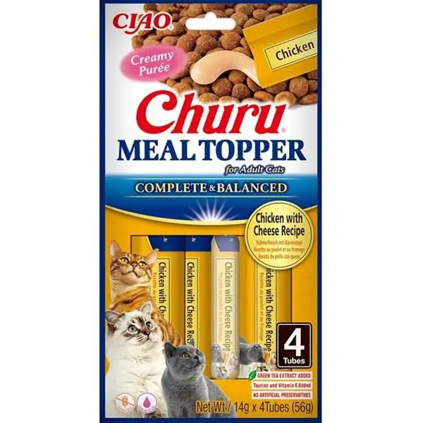 Pouze Dnes Churu Cat Meal Topper Chicken with Cheese Recipe 4x14g