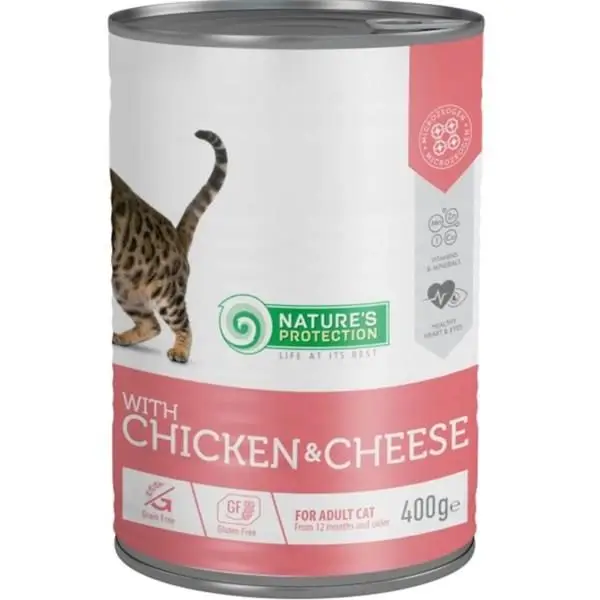 Natures Protection Cat konz. Adult kuře/sýr 400 g Omezená Nabídka