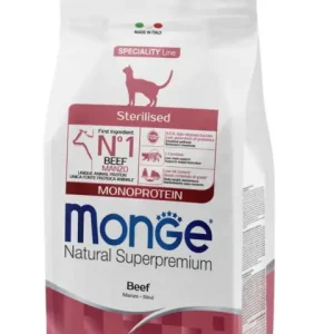 Originální MONGE Cat Monoprotein Adult STERILISED Hovězí 38/11,5 1,5kg
